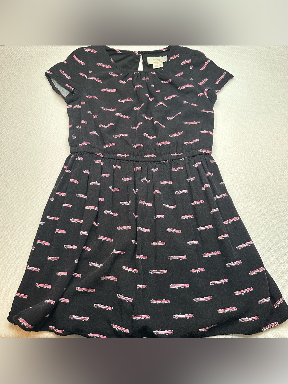 kate spade Black Dress with Pink convertibles Print